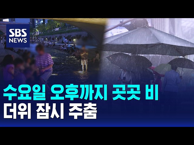 수요일 오후까지 곳곳 비..더위 잠시 주춤 / SBS 12시뉴스
