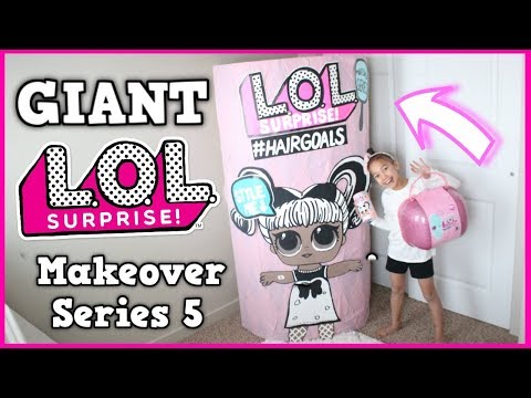 OPENING A GIANT LOL SURPRISE! Makeover Series 5 L.O.L. Surprise Biggest Ball unboxing video for kids