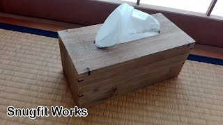 ヒノキ角材で作るアンティーク加工のティッシュボックス ‖ Waterfall tissue box from construction lumber