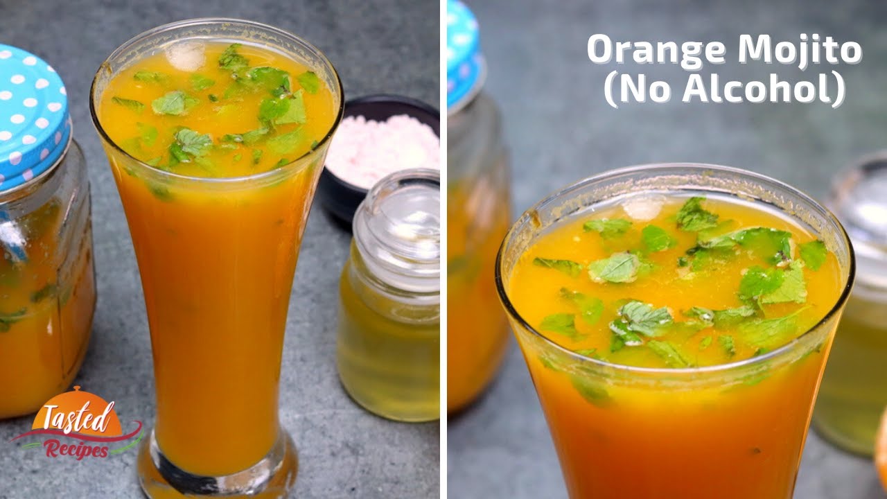 Virgin Orange Mojito Recipe Without Alcohol | Tasted Recipes