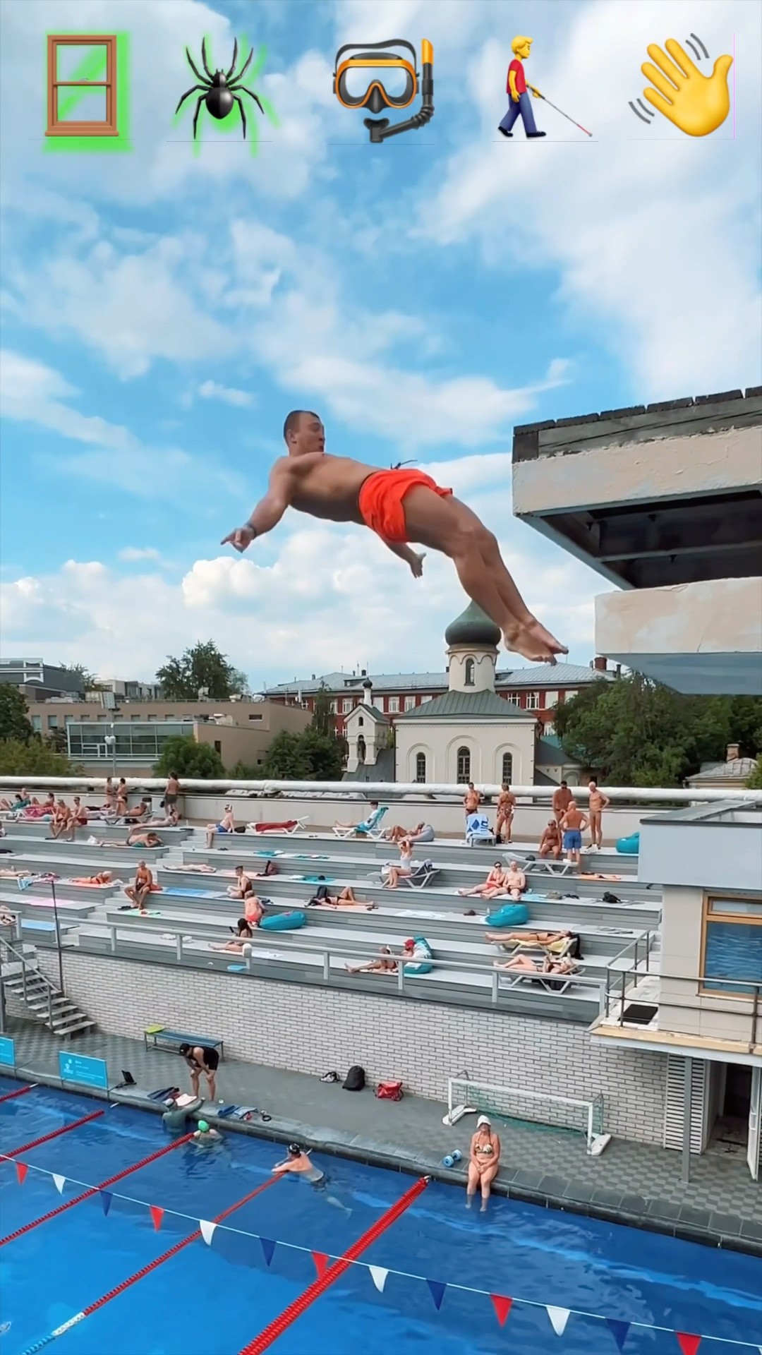 Stunts with Emojis pt.62??#kiryakolesnikov #prank #funny #comedy #stunt #parkour #flip