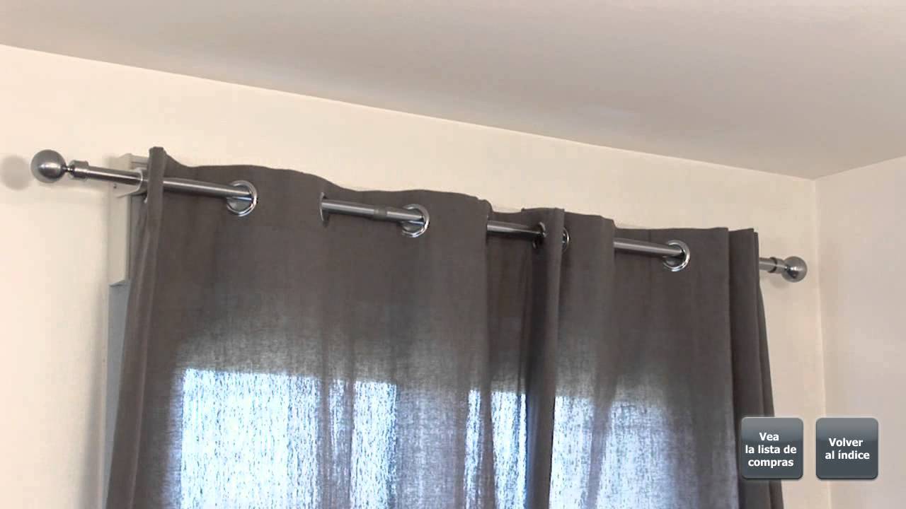 Instalación de barra de cortina en cajón de persiana 