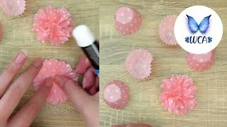 DIY hack - make easy paper craft flowers using cupcake liners.