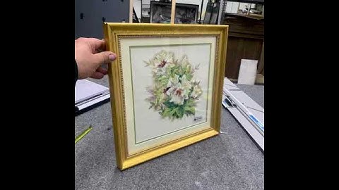 Needle point framing in gold frame by www.ModernMemoryDesign.com NJ frame shop