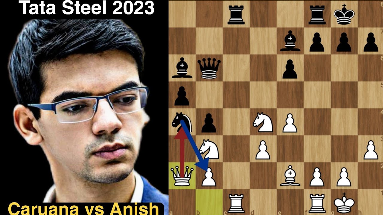 Amazing Knight Sac by Anish but Unable to Convert | Caruana vs Anish | Tata Steel Masters 2023