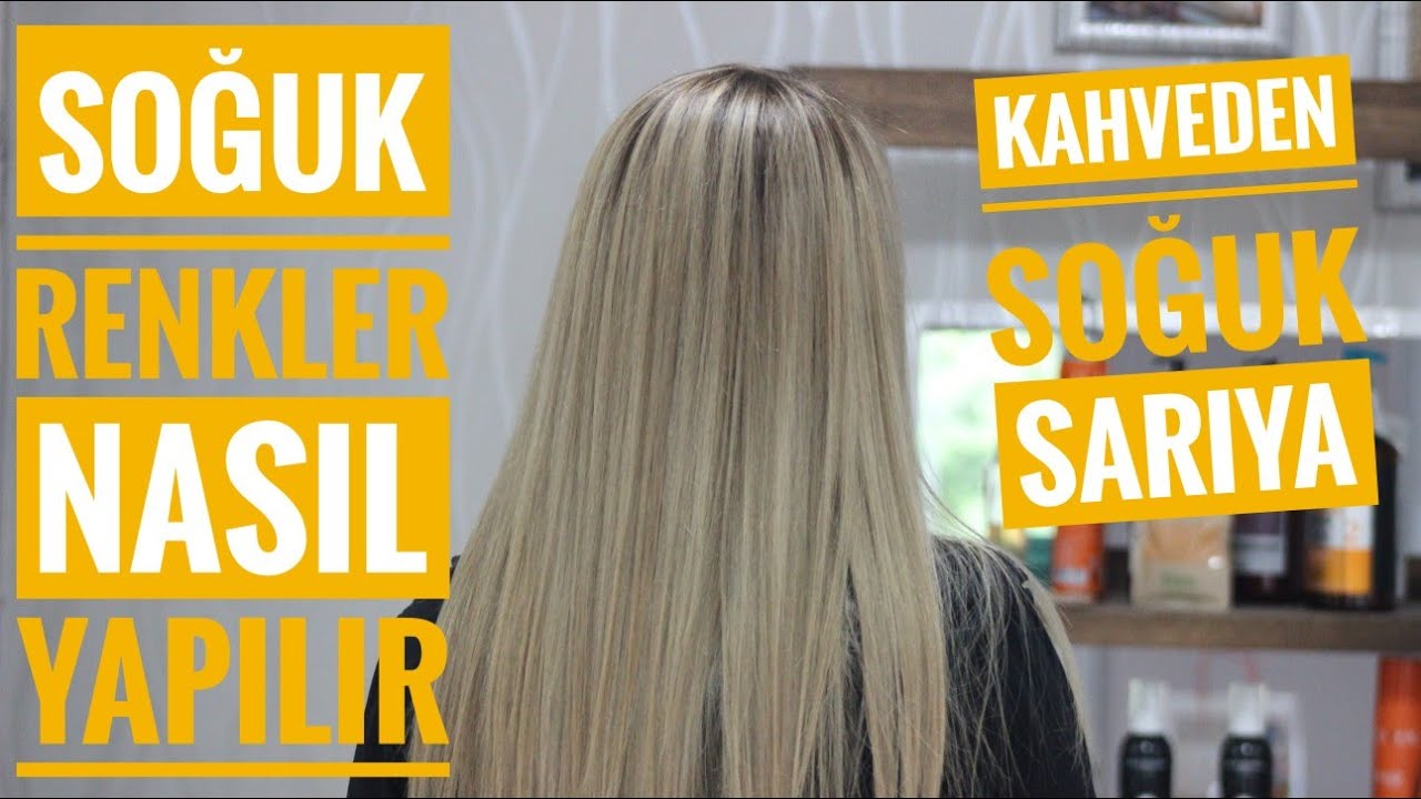 kahve rengi saçtan soğuk tonlara dönüş kuaförden boya formülleri YouTube
