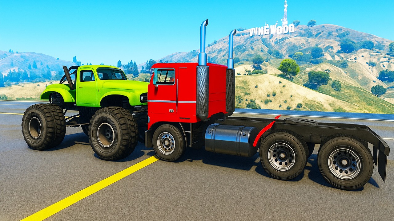 CAMION vs MASINI in GTA5!