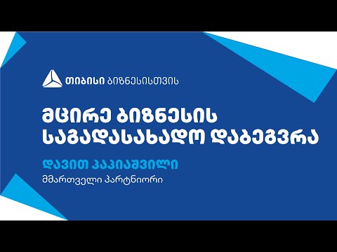 მცირე ბიზნესის საგადასახადო დაბეგვრა - დავით პაპიაშვილი