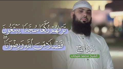✨📖 صوت محمد الشحات في سورة الفتح يبعث السكينة ويمنح القلب شعورًا بالنصر والطمأنينة 🕊️💚