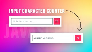 Input Text Field Character Counter in Vanilla Javascript