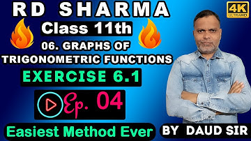 Graphs of Trigonometric Functions Exercise 6.1 (Ep.4) Ch 6 11th RD Sharma 🔥Easiest Method Ever🔥