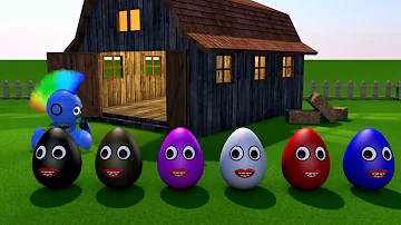 Learn colors - Colorful eggs on the farm