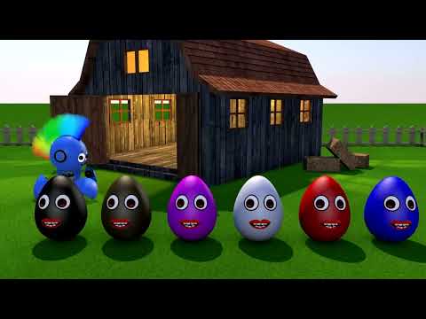 Learn colors - Colorful eggs on the farm