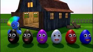 Learn colors - Colorful eggs on the farm