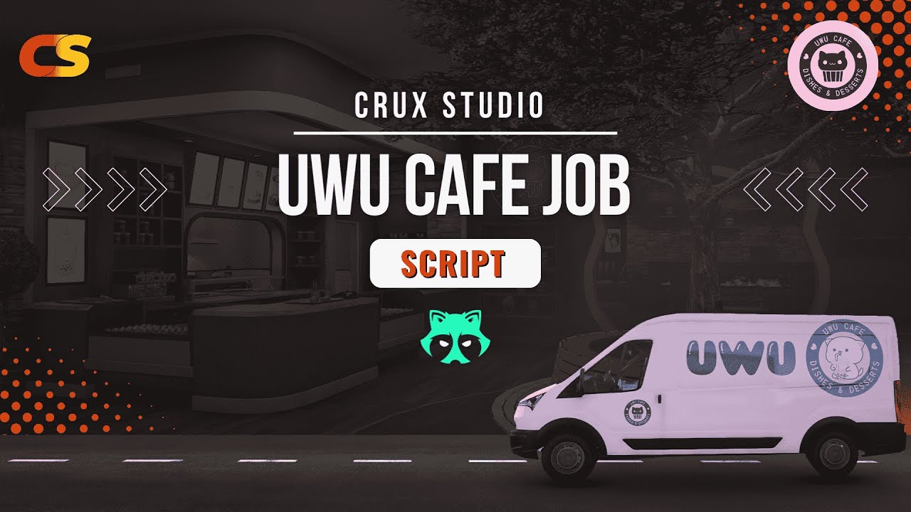 [ QBCORE / QBOX / ESX ] UWU CAFE JOB SCRIPT | FIVEM | TEBEX | CRUX STUDIO