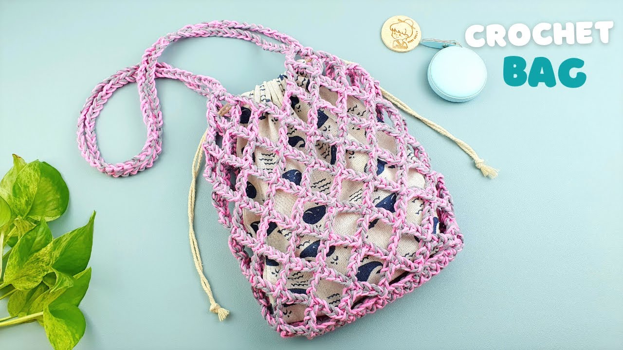 【Raucohouse】Roti crochet net shoulder bag How to Crochet Net Bag, You can apply this Crochet Mesh Bag