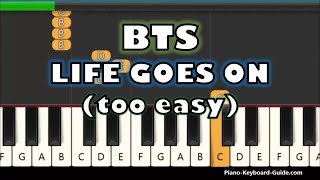 BTS 방탄소년단 'Life Goes On' on Piano (Right Hand, Slow and Very Easy Tutorial) screenshot 2