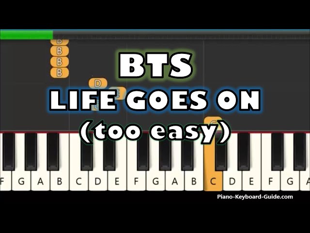 Bts 방탄소년단 'Life Goes On' On Piano (Right Hand, Slow And Very Easy Tutorial)  - Youtube