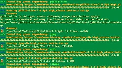 Installing Grace, Xquartz on Mac via HomeBrew