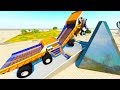 BeamNG Drive - GIANT CAR BLENDER DESTROYS BELAZ DUMP TRUCK