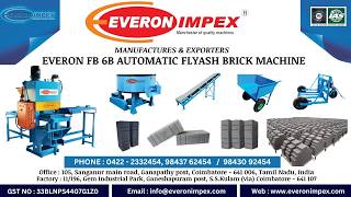 Everon Automatic Fly Ash Brick Making Machine - FB 6B | Full Setup & Demo | Call - +91 98437 62454