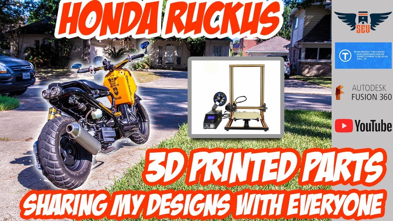 Five Honda Ruckus 3D Printed MODS that I created and want to share with everyone