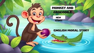 MONKEY AND CROCODILE STORY|NEW STORY|#MORAL STORY#ENGLISH STORIES