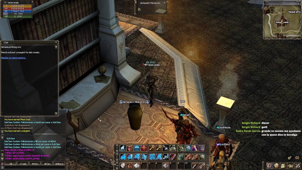 Conseguir 5 Luneargent 1 Oil, Quest Noble