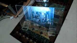 Transperent video glass screen no projection foil pure treated glass
