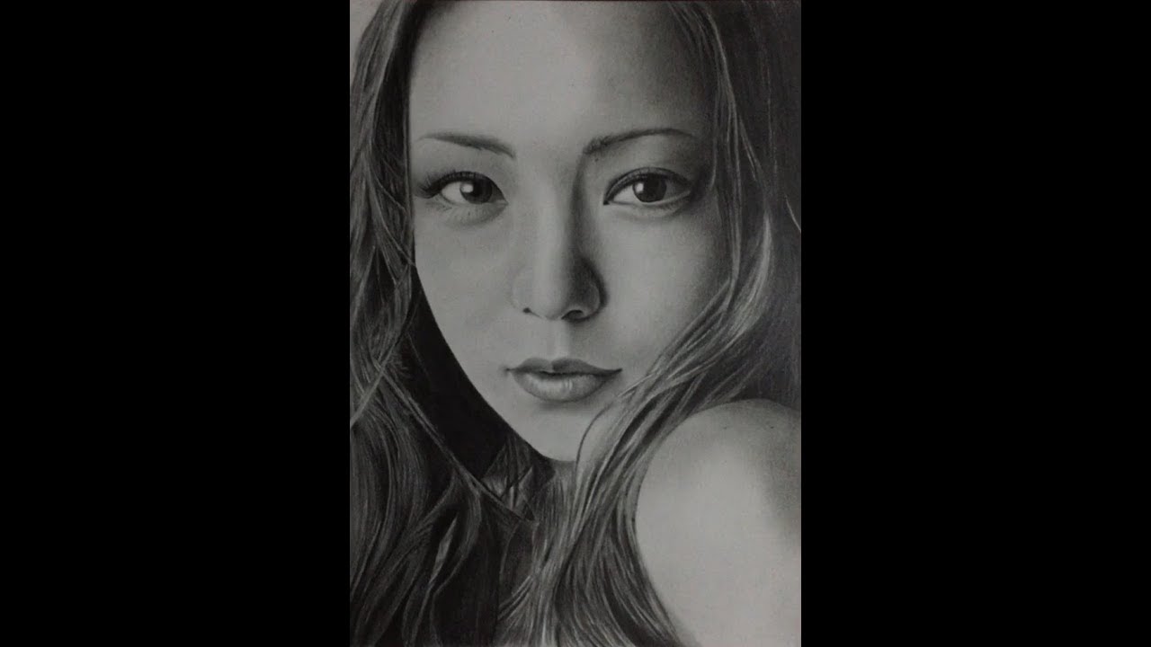 鉛筆画 Pencil Drawing 安室奈美恵 Namie Amuro のイラスト 早送り動画 Youtube