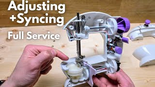 How to REPAIR & Adjust - Mini Sewing Machine - Adjust Timing  ,Make Bobbin Work & Sew Correctly