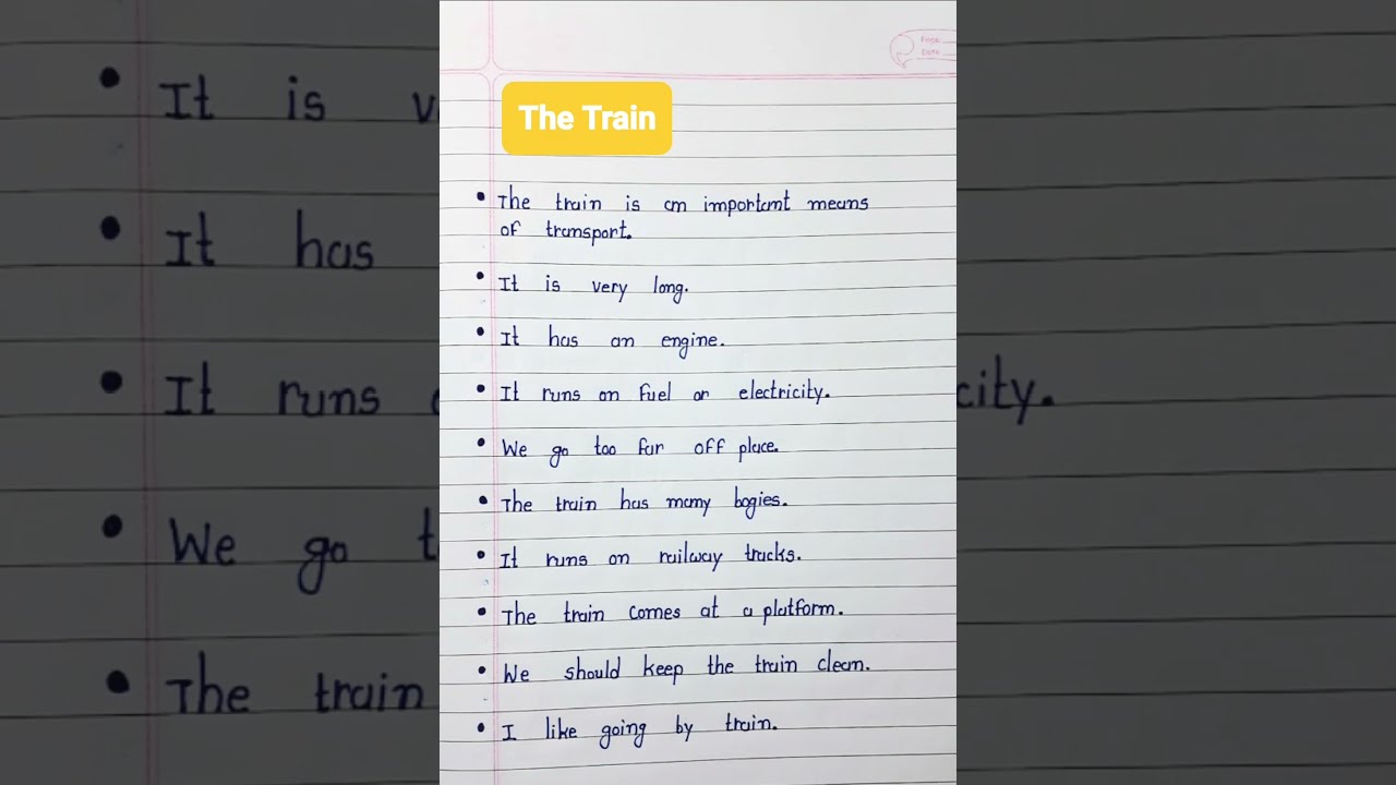 Train Essay In English On The 10 Lines Viral