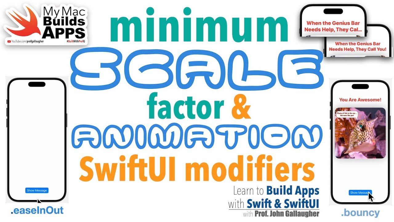 Ch. 1.10 .minimumScaleFactor and the SwiftUI animation modifier (2025 ...
