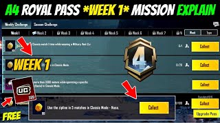 A4 Royal Pass Week 1 Mission Explain🔥| Bgmi A4 Rp Mission Explain | Bgmi Week 1 Mission Explain