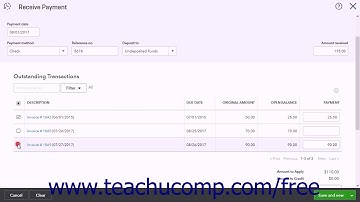 QuickBooks Online Plus 2017 Tutorial Applying One Payment to Multiple Invoices Intuit Training
