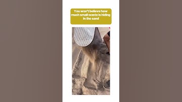 Beach Cleanup: Man Uses Tool to Remove Waste from Sand
