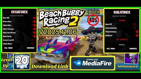 Unlocked All Free Mod Menu Beach Buggy Racing 2 64 Bits V2025.11.06 No Password ✔📥