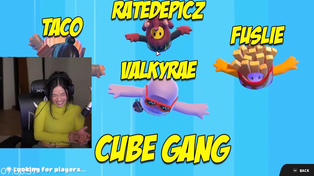 Cube Gang Fall Guys Highlights (Valkyrae, Fuslie, Ratedepicz, Taco)