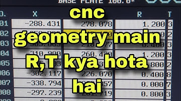 cnc machine main Jane geometry offset main R,T ka kya matlab hota hai