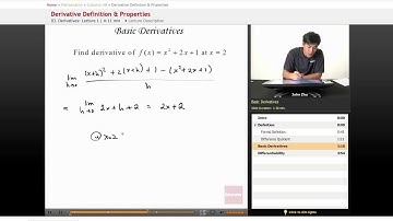 AP Calculus AB - Derivative Definition & Properties