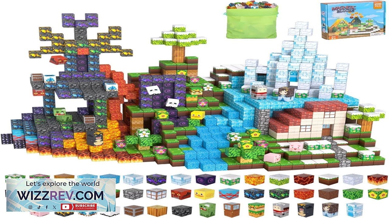 200PCS Magnetic Blocks Magnetic Building Block Cube Toys with Magnet Board