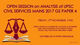 Analysis of UPSC Civil Services Mains 2017 GS Paper IV