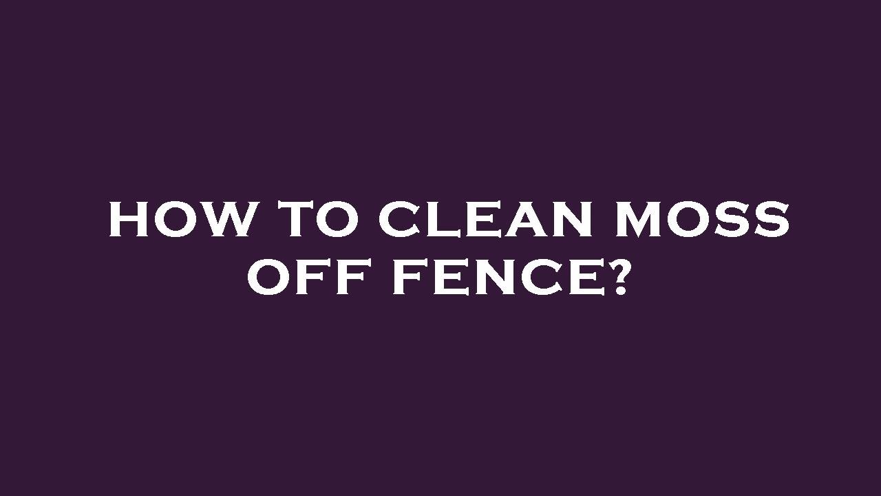 How to clean moss off fence? YouTube