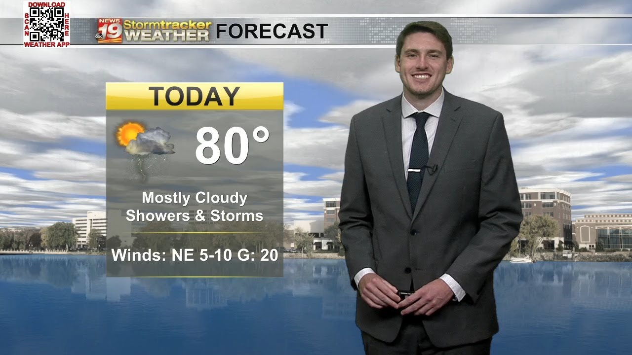 Cooler with showers and storms to start the week - YouTube