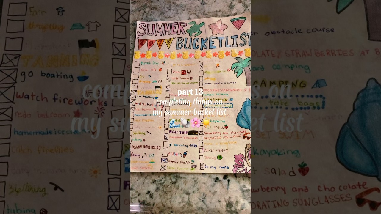 completing things on my summer bucket list