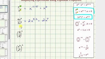 Ex 1:  Simplify Expressions using Exponent Properties (Quotient / Power Properties)