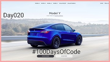 Day020 | 100DaysOfCode | Tesla Home Page | ReactJs | Speed Code