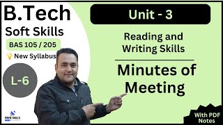 Minutes of Meeting | L-6 | Unit -3 | Soft Skills | B.Tech 1st Yr | AKTU | BAS 105/205 screenshot 3