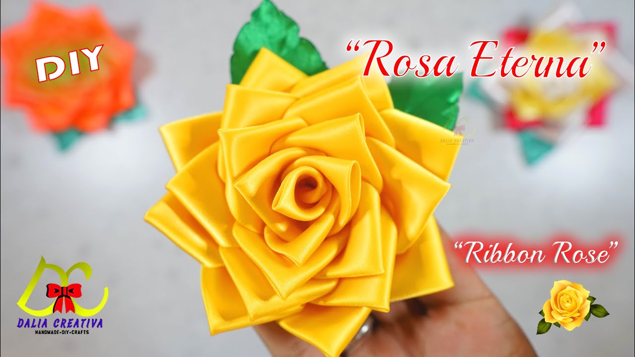 COMO HACER ROSA ETERNA CON LISTON POPOTILLO, ECONÓMICA Y FÁCIL DE  HACER🌹#rosas#sanvalentin #handmade 