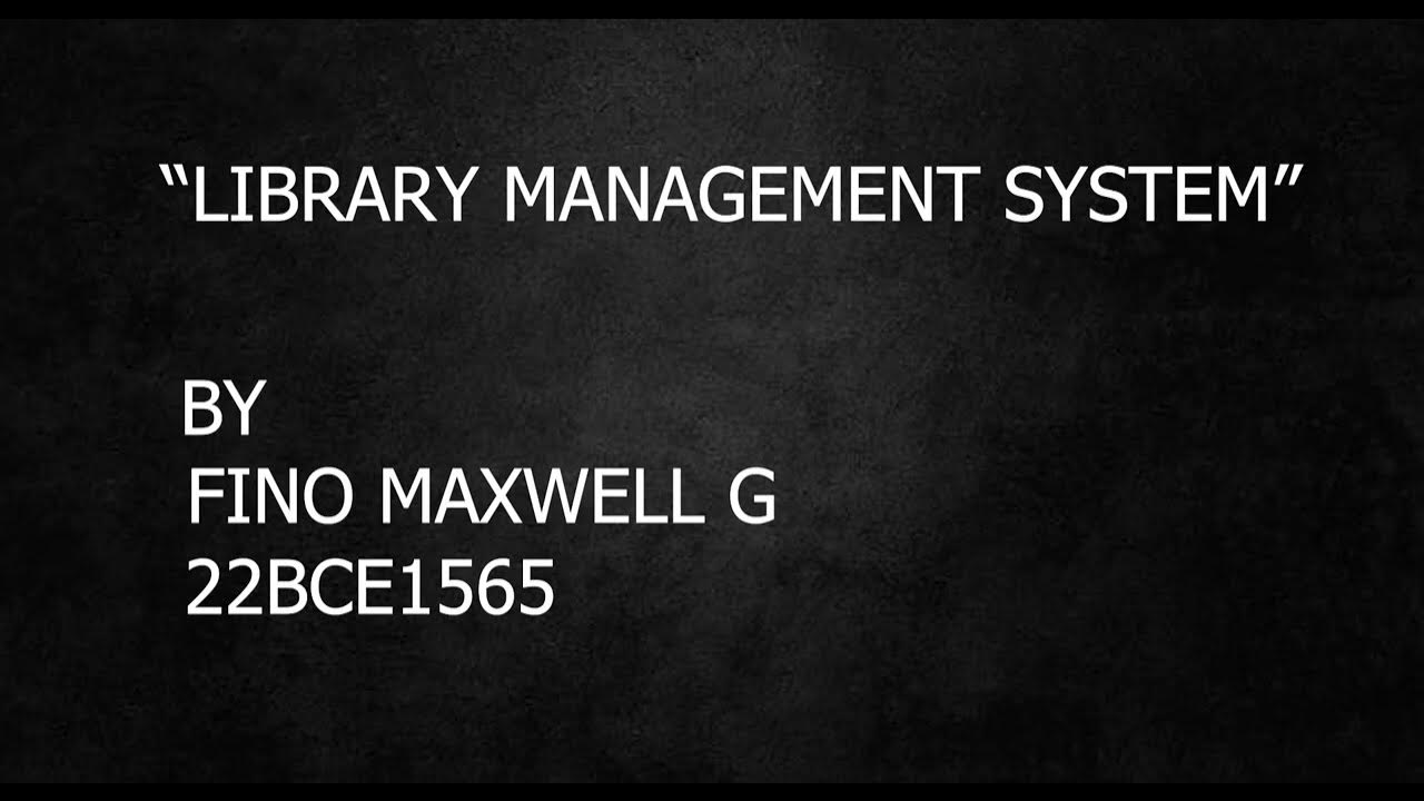 Library Management System DBMS Project - YouTube